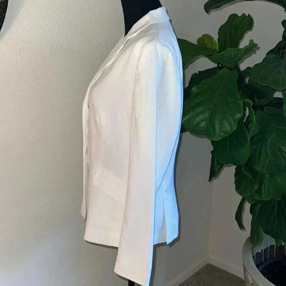 Ralph Lauren Women’s White 100% Linen Single Breasted Blazer Coat Jacket Size 10 - Picture 4 of 16